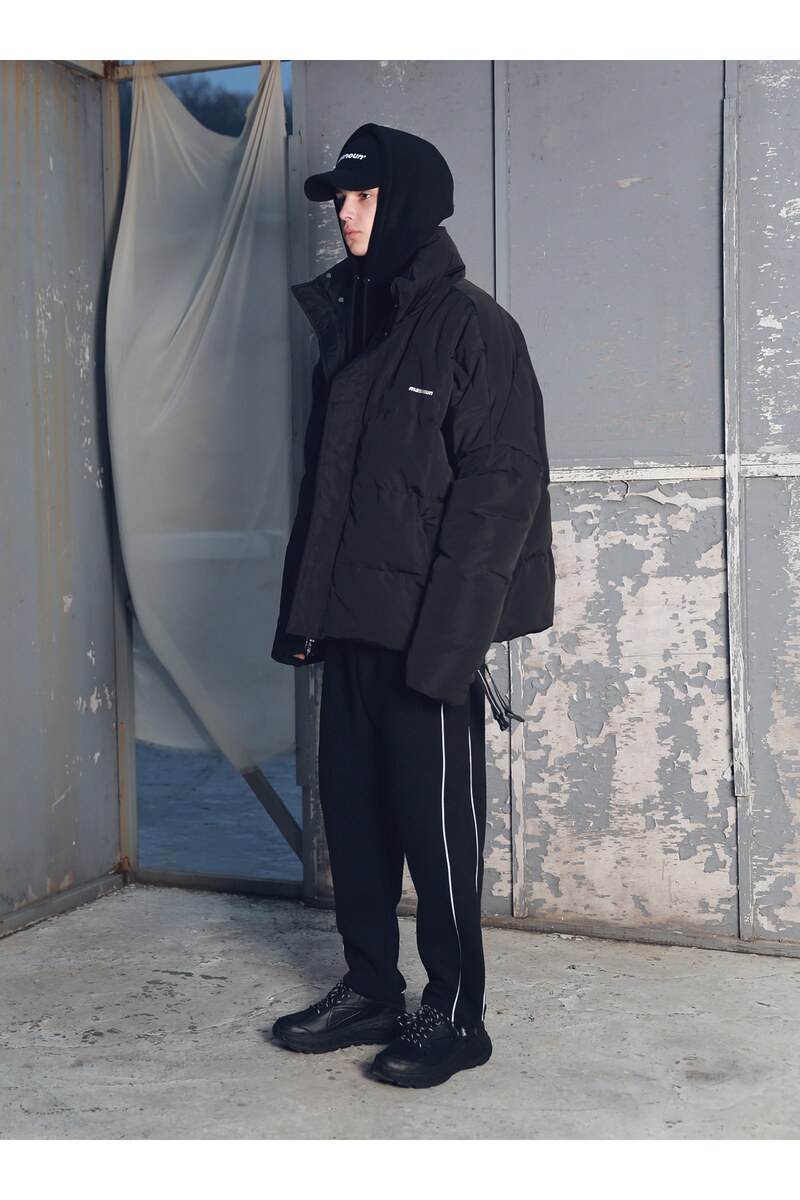 massnoun sl logo reflective oversized padding jumper