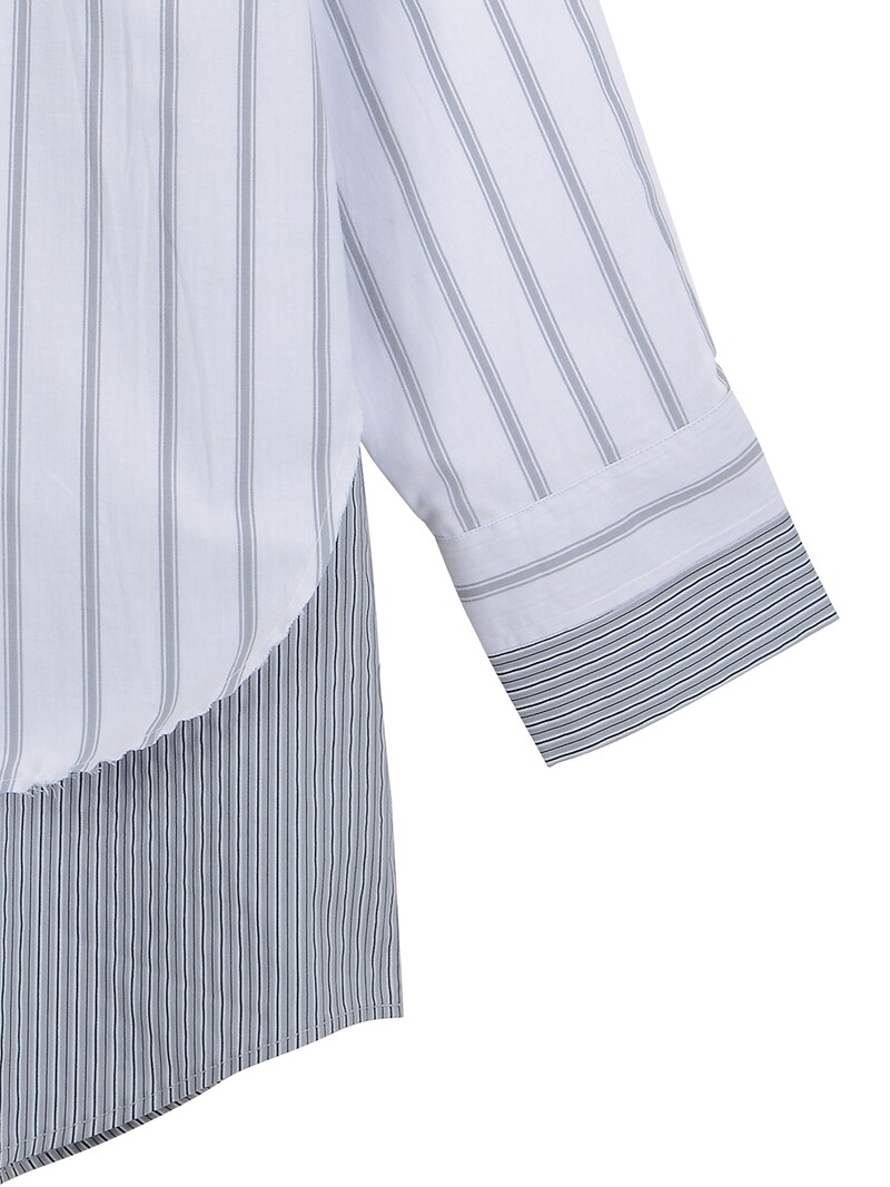 Matin Kim마뗑킴]DOUBLE LAYERS STRIPE SHIRT IN GREY