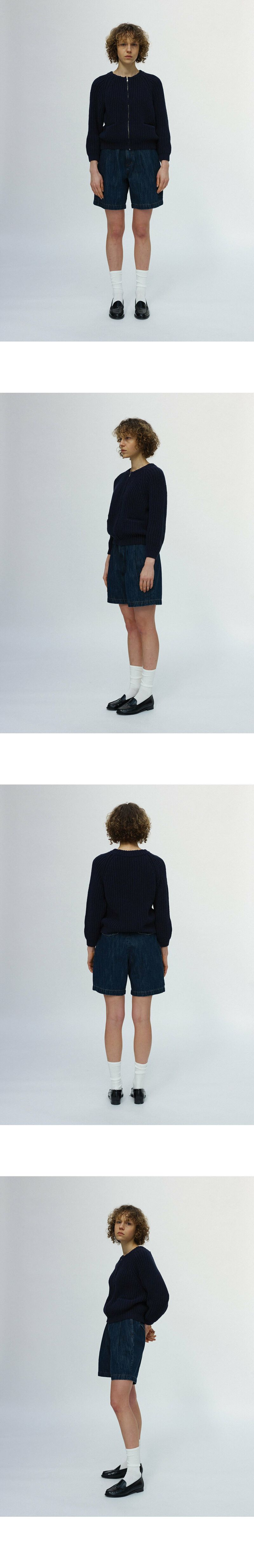 NOTHING WRITTEN낫띵리튼]Netto yarn jumper (Navy)