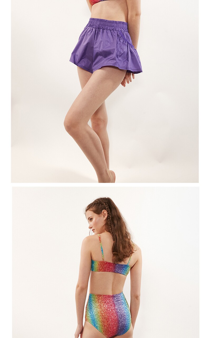 Starry Glitter Rainbow Bikini Top - Multi by DELIGHTPOOL