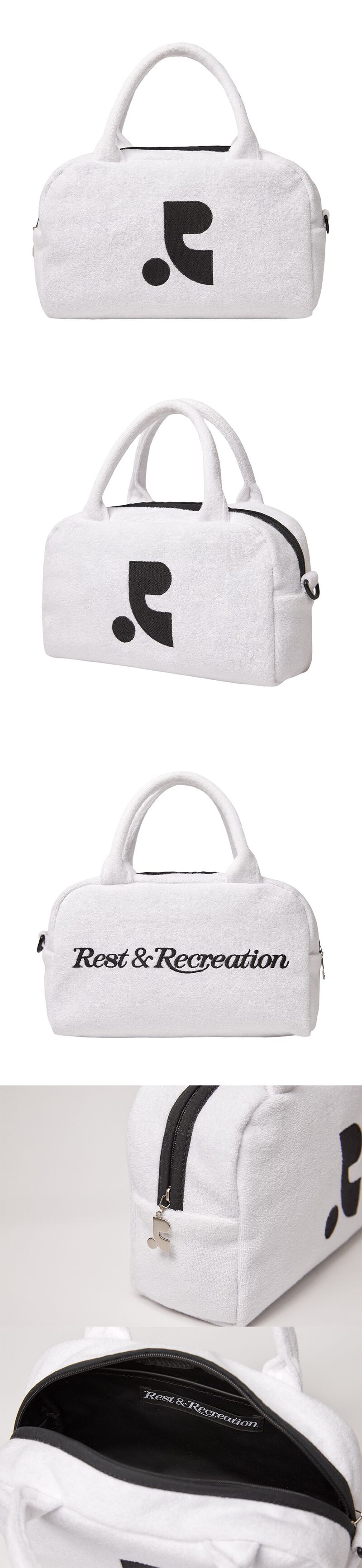 Rest&Recreation레스트앤레크레이션]RR LOGO TERRY TOTE BAG - WHITE