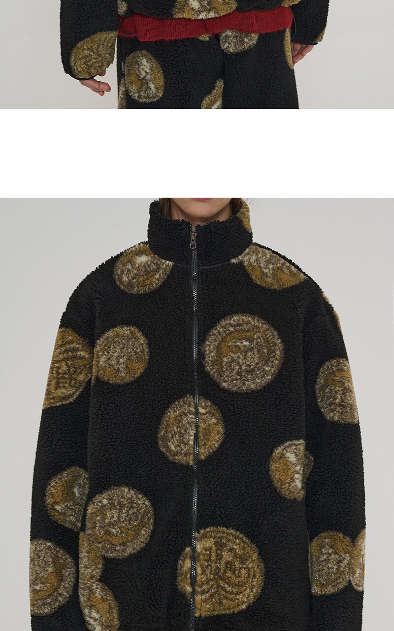 UNALLOYED Coin Jacquard Fleece Jacket_Black by W Concept